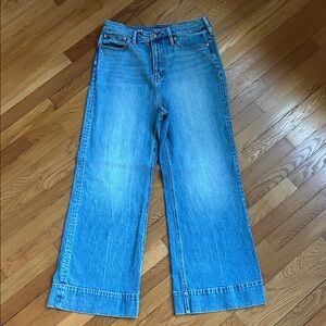 J. Crew Wide-Leg Flare Jeans in Light Blue Denim